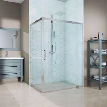 Душевой уголок Kubele DE019R-CLN-CH 150х110 см, профиль хром DE019R-CLN-CH-150х110х200