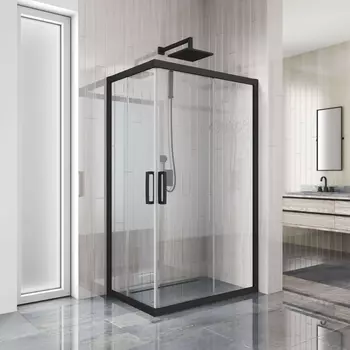 Душевой уголок Kubele DE019RC-CLN-BLMT 120х90 см, профиль матовый черный DE019RC-CLN-BLMT-120х90х200