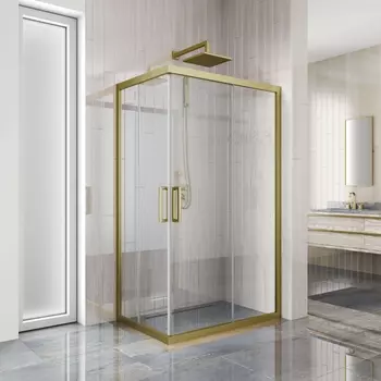 Душевой уголок Kubele DE019RC-CLN-BR 120х100 см, профиль бронза DE019RC-CLN-BR-120х100х200