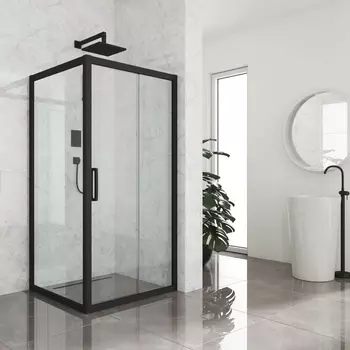 Душевой уголок Kubele DE019S-CLN-BLMT 120х120 см, профиль матовый черный DE019S-CLN-BLMT-120х120х200