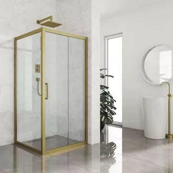 Душевой уголок Kubele DE019S-CLN-BR 120х120 см, профиль бронза DE019S-CLN-BR-120х120х200