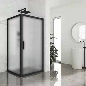 Душевой уголок Kubele DE019S-MAT-BLMT 115х115 см, профиль матовый черный DE019S-MAT-BLMT-115х115х200