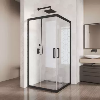Душевой уголок Kubele DE019SC-CLN-BLMT 120 см, профиль черный DE019SC-CLN-BLMT-120х120х200