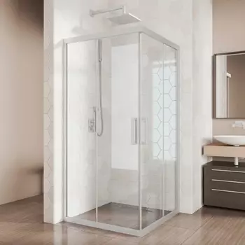 Душевой уголок Kubele DE019SC-CLN-MT 80 см, профиль матовый хром DE019SC-CLN-MT-80х80х200