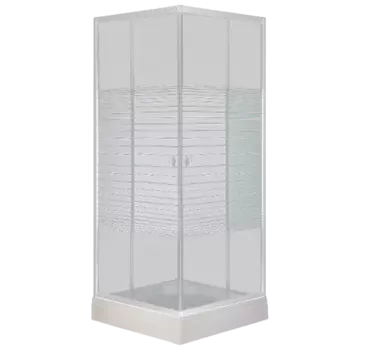 Душевой уголок Loranto Sunway CS-8024S 90х90х195 профиль белый, стекло прозрачное с узором