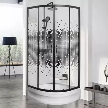 Душевой уголок МОНОМАХ 10000008596 70х70, профиль черный матовый