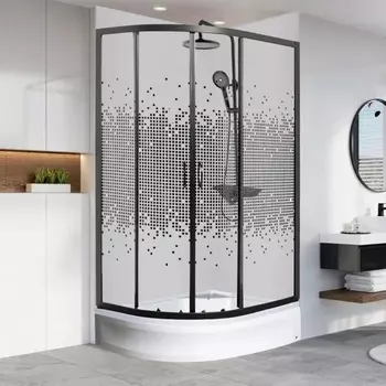 Душевой уголок МОНОМАХ 10000008624 100х70, профиль черный матовый