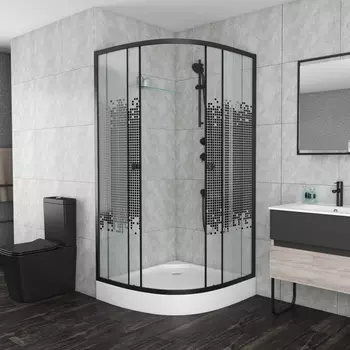 Душевой уголок Niagara Eco NG-003-14 black мозаика, с поддоном NG-003-14 BLACK