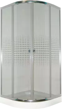 Душевой уголок Parly 9376 90x90, с поддоном, профиль хром, стекло прозрачное с узором Z9111