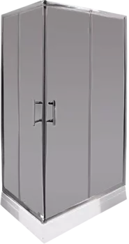 Душевой уголок Parly QZ71S 70x100, с поддоном, профиль хром, стекло тонированное /7262