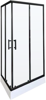 Душевой уголок Parly QZ81B 80x100, с поддоном, профиль черный, стекло прозрачное /8420
