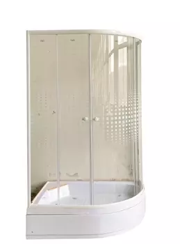 Душевой уголок Parly ZEM120P-L 120х80х195 профиль белый, стекло прозрачное, с поддоном, левый