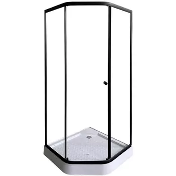 Душевой уголок Parly ZEP91B 90х90х197 профиль черный, стекло прозрачное