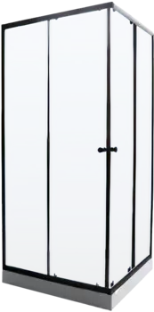 Душевой уголок Parly ZEQ911B 90x90, с поддоном, профиль черный, стекло прозрачное /9088