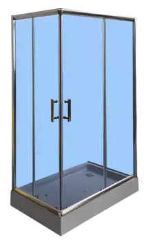 Душевой уголок Parly ZQ121G, 120x80, с поддоном, профиль хром, стекло тонированное