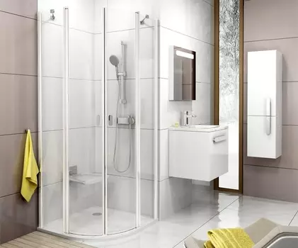 Душевой уголок Ravak Chrome CSKK4-80 Transparent, белый профиль 3Q140100Z1