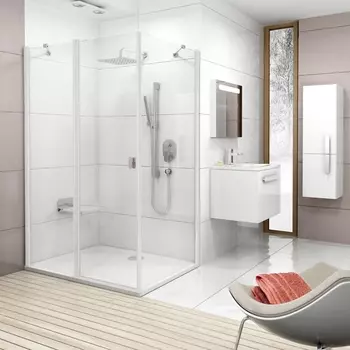 Душевой уголок Ravak CRV2-120+CPS-100 Transparent, профиль белый