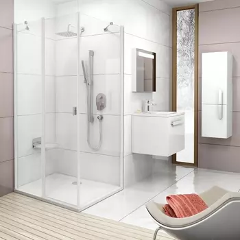 Душевой уголок Ravak CRV2-90+CPS-100 Transparent, профиль белый