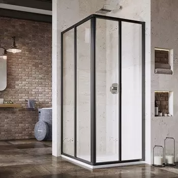 Душевой уголок Ravak Supernova SRV2-100 195 S Transparent, профиль черный