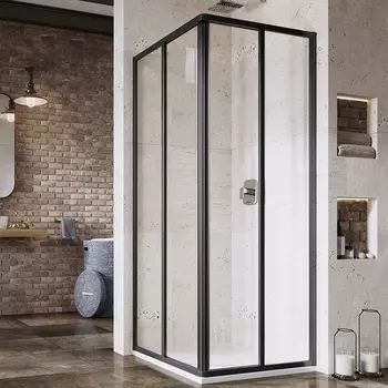 Душевой уголок Ravak Supernova SRV2-80 195 S Transparent, профиль черный