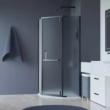 Душевой уголок RGW Hotel HO-081 90x90x195 см, профиль черный, стекло матовое 350608199-24