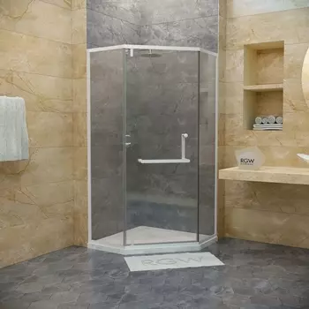 Душевой уголок RGW Hotel HO-084-W 90x90x195 см, профиль белый, стекло прозрачное 350608499-15