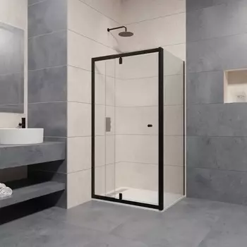 Душевой уголок RGW Passage PA-02B+80 см (67x80)х80x185 профиль черный, стекло прозрачное 04084478-014