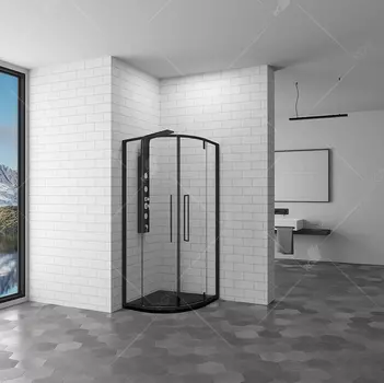 Душевой уголок RGW Stilvoll SV-53B 900x900x2000 профиль черный, стекло прозрачное 06325399-14