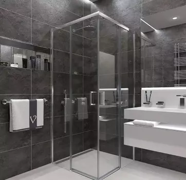 Душевой уголок Veconi Rovigo 100х100х195 профиль хром, стекло прозрачное RV47-100-01-C4