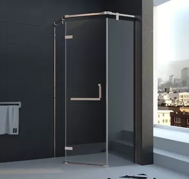 Душевой уголок Veconi Rovigo 100х100х202 профиль розовое золото, стекло прозрачное RV37-100T-01-19C1