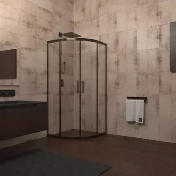 Душевой уголок Veconi Rovigo 90x90х195 профиль черный, стекло прозрачное RV04-90PL-01-19C1