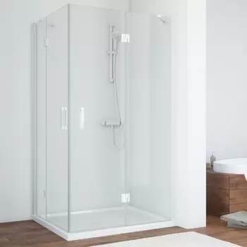 Душевой уголок Vegas Glass AFA-F 100*80 01 01 R профиль белый, стекло прозрачное