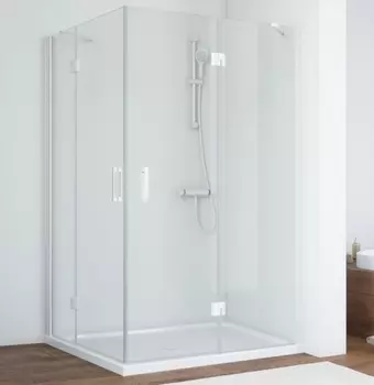 Душевой уголок Vegas Glass AFA-F 110*100 01 01 R профиль белый, стекло прозрачное