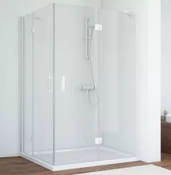 Душевой уголок Vegas Glass AFA-F 120*100 01 01 R профиль белый, стекло прозрачное