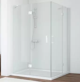 Душевой уголок Vegas Glass AFA-F 120*110 01 01 L профиль белый, стекло прозрачное