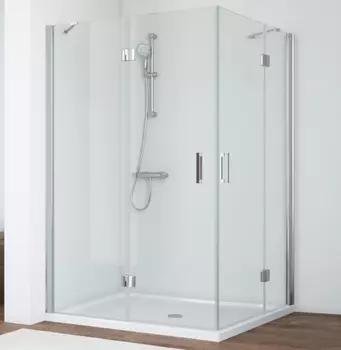 Душевой уголок Vegas Glass AFA-F 120*110 08 01 L профиль глянцевый хром, стекло прозрачное
