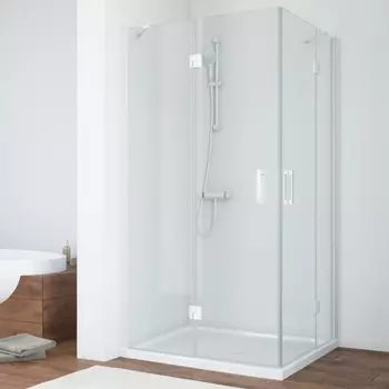 Душевой уголок Vegas Glass AFA-F 90*80 01 01 L профиль белый, стекло прозрачное