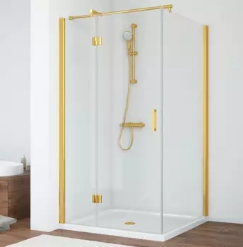 Душевой уголок Vegas Glass AFP-Fis 0100 09 01 L профиль золото, стекло прозрачное AFP-Fis 100 09 01 L