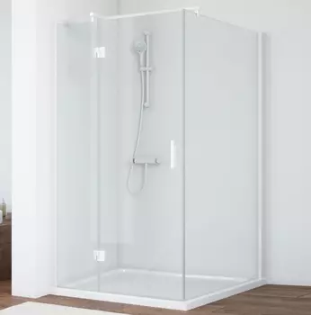 Душевой уголок Vegas Glass AFP-Fis 100*110 01 01 L профиль белый, стекло прозрачное
