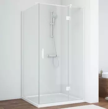 Душевой уголок Vegas Glass AFP-Fis 100*80 01 01 R профиль белый, стекло прозрачное