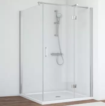 Душевой уголок Vegas Glass AFP-Fis 120*100 08 01 R профиль глянцевый хром, стекло прозрачное