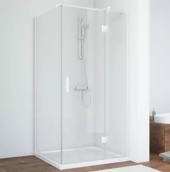 Душевой уголок Vegas Glass AFP-Fis 90*80 01 01 R профиль белый, стекло прозрачное
