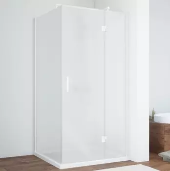 Душевой уголок Vegas Glass AFP-Fis 90*80 01 10 R профиль белый, стекло сатин