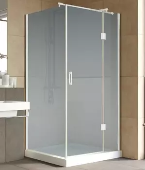 Душевой уголок Vegas Glass AFP-Fis Lux 100*90 01 10 R профиль белый, стекло сатин