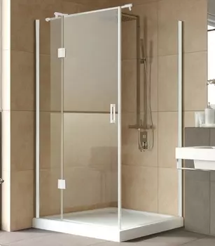 Душевой уголок Vegas Glass AFP-Fis Lux 120*100 01 01 L профиль белый, стекло прозрачное