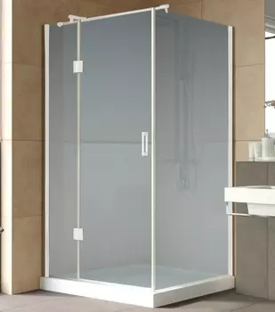 Душевой уголок Vegas Glass AFP-Fis Lux 120*100 01 10 L профиль белый, стекло сатин