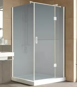 Душевой уголок Vegas Glass AFP-Fis Lux 120*100 01 10 R профиль белый, стекло сатин