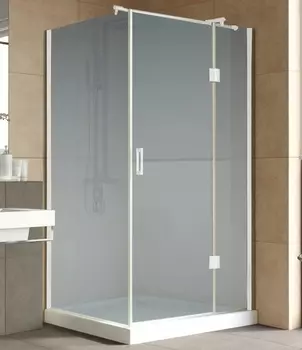 Душевой уголок Vegas Glass AFP-Fis Lux 120*90 01 10 R профиль белый, стекло сатин