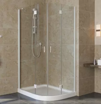 Душевой уголок Vegas Glass AFS-F Lux 100*80 01 01 L профиль белый, стекло прозрачное AFS-F lux 100*80 01 01 L