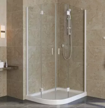 Душевой уголок Vegas Glass AFS-F Lux 100*80 01 01 R профиль белый, стекло прозрачное AFS-F lux 100*80 01 01 R